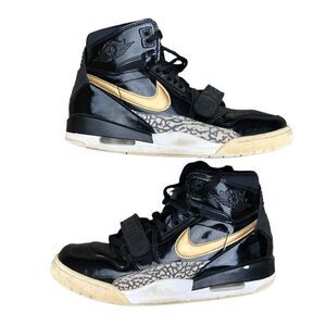 Rare 2018 Nike Air Jordan 1 Legacy 312 Black Gold Patent Size 8